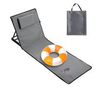 Ollewiellan Colchoneta de playa plegable, acolchada, tumbona de playa con bolso, compartimentos de almacenamiento, cojín integrado con ajuste de 5 velocidades, tejido resistente al desgaste (158 cm,