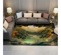 OLLIAR Home Alfombra Sala Estar Bosque Cuento Hadas Paisaje Natural Alfombras Impresas en 3D Alfombra Rectangular Suave y acogedora Lavable para Cocina Balcón 60x90cm