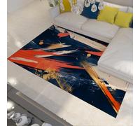 OLLIAR Home Alfombras abstractas Pinceladas 150x200 alfombras Modernas Coloridas diseño Vibrante Lavable Dormitorio Alfombra Antideslizante Pelo bajo decoración salón