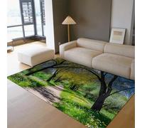 OLLIAR Home Alfombras Sala Estar Grandes Lavables Alfombra Puerta Escena Camino Naturaleza Ultra Suave Fácil Limpiar Alfombra Pelo bajo para balcón Sala Estar 160x230cm