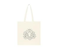 OLLIE STORE - Tote Bag Diseño Tattoo Old School | Bolsas de Tela 100% Algodón Natural 38x42 cm | Asas Largas | Estampadas a Mano en España | Varios Diseños Exclusivos (GOOD LUCK)