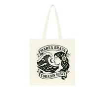 OLLIE STORE - Tote Bag Diseño Tattoo Old School | Bolsas de Tela 100% Algodón Natural 38x42 cm | Asas Largas | Estampadas a Mano en España | Varios Diseños Exclusivos (MAREA BRAVA)