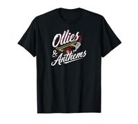 Ollies & Anthems Skateboard Music Retro Vinyl Skater Camiseta