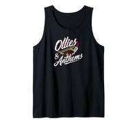 Ollies & Anthems Skateboard Music Retro Vinyl Skater Camiseta sin Mangas