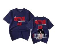 OLLQSB Ellise The Pretty Evil Tour T-Shirt Camiseta De Manga Corta, Unisex, Cuello Redondo Casual, Estampado Estilo Urbano.,Azul,M