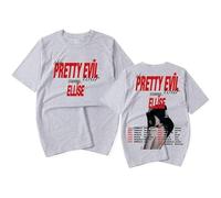 OLLQSB Ellise The Pretty Evil Tour T-Shirt Camiseta De Manga Corta, Unisex, Cuello Redondo Casual, Estampado Estilo Urbano.,Gris,L