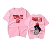 OLLQSB Ellise The Pretty Evil Tour T-Shirt Camiseta De Manga Corta, Unisex, Cuello Redondo Casual, Estampado Estilo Urbano.,Rosado,XXS