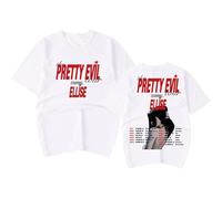OLLQSB Ellise The Pretty Evil Tour T-Shirt Camiseta De Manga Corta, Unisex, Cuello Redondo Casual, Estampado Estilo Urbano.,Blanca,3XL