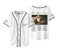 OLLQSB Keyshia Cole The Way It is 20th Anniversary Tour Baseball Jacket tee De Manga Corta, Unisex, Cuello Redondo Casual, Estampado Estilo Urbano,Blanca,S