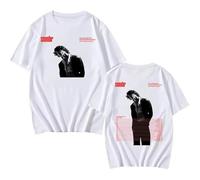 OLLQSB Sombr The Late Nights & Young Romance Tour 2025 T-Shirt Camiseta De Manga Corta, Unisex, Cuello Redondo Casual, Estampado Estilo Urbano.,Blanca,XXL