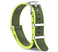 OLLREAR Nylon Correa Reloj Lienzo Correa Relojes - 15 Colors & 2 Sizes - 20mm, 22mm - Correa de Reloj de Nailon - Correas de Reloj para Hombres y Mujeres (20mm, Green)
