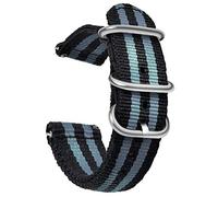 OLLREAR Nylon Correa Reloj Lienzo Correa Relojes del ejército - 9 Colors & 3 Sizes 20mm Black/Gray