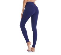 Ollrynns Leggins Deportivos Mujer Cintura Alta Mallas Deporte Leggings con Bolsillos Control de Abdomen para Running Training Fitness Yoga Pantalones CA166(Azul Profundo S)