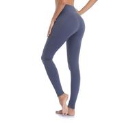 Ollrynns Leggins Deportivos Mujer Cintura Alta Mallas Deporte Leggings con Bolsillos Control de Abdomen para Running Training Fitness Yoga Pantalones CA166(Gris XXL)