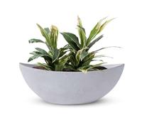 Olly & Rose La Rasa - Cuenco de cerámica de 44 cm, expositor o plantas, cuencos grandes para plantas al aire libre e interior, macetas blancas