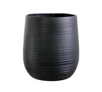 Olly & Rose Maceta de Fibrapiedra Negro Carbón con Patrón para Decoración del Hogar - Maceta de Jardín XL para Interiores y Exteriores - Macetas Decorativas para Flores (A 50cm D 45cm)