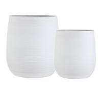 Olly & Rose Maceta extragrande con patrón - Maceta de jardín blanca - Maceta XL - 50 cm de alto x 45 cm de profundidad + 40 cm de alto x 38 cm de profundidad