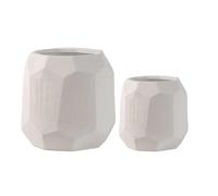 Olly & Rose Macetas geométricas de cerámica blancas