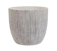 Olly & Rose Madrid - Maceta de cerámica de 25 cm, color gris y blanco, cepillada, macetas grandes para exteriores e interiores, macetas grises