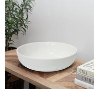 Olly & Rose Oxford - Cuenco grande de cerámica para frutas y ensaladas, 26 cm, cerámica blanca, cuenco extragrande para pasta, servir y uso decorativo
