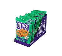 Olly's Pretzels horneados Sabor a Crema Agria y Cebolla, Snacks Veganos y Saludables, con Menos Grasa y Calorías, Más Proteínas - Pack 7 bolsas x 140g (total 980g)