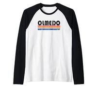Olmedo, Italia Retro 70s 80s Style Camiseta Manga Raglan