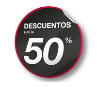 Olmedo Servicios Integrales Vinilos de Rebajas Personalizados Negro Redondo 50x50 cm - Vinilos Escaparate Rebajas Black Friday - Ofertas, Outlet Liquidaciones