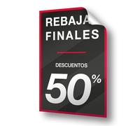 Olmedo Servicios Integrales Vinilos de Rebajas Personalizados Negro Vertical 60x90 cm - Vinilos Escaparate Rebajas Black Friday - Ofertas, Outlet Liquidaciones