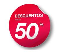 Olmedo Servicios Integrales Vinilos de Rebajas Personalizados Rojo Redondo 30x30 cm - Vinilos Escaparate Rebajas Black Friday - Ofertas, Outlet Liquidaciones