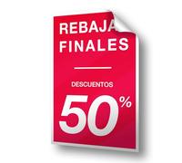 Olmedo Servicios Integrales Vinilos de Rebajas Personalizados Rojo Vertical 60x90 cm - Vinilos Escaparate Rebajas Black Friday - Ofertas, Outlet Liquidaciones