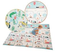 Olmitos - Alfombra de juego plegable para niños Tappy, tapete educativo de juego para bebés, 200x150 cm, para gateo de espuma XPE - Acolchada para la habitación (Jungle Road)