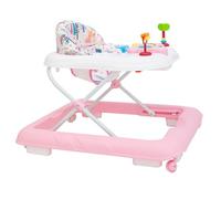 Olmitos - Andador bebe con Bandeja de Actividades - Primeros pasos Estimulación Sensorial y Desarrollo Motriz - centro de actividades plegable y regulable - Seguro con Sistema Stopper (Pink Stars)