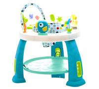 Olmitos - Centro de Actividades 2 en 1 para bebé con Saltador CROK - Mesa de Juegos y Juguetes Desmontables | Asiento Giratorio 360º y Plataforma Ajustable (Dots)