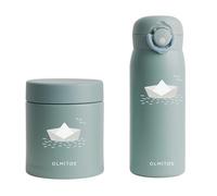 Olmitos - Termo Bebé Set con Termo Papillero 550ml y Termo para Líquidos 480ml PACK - Mantiene Comida y Bebidas Calientes o Frías por Horas, Ideal Viajes y Paseos (Azul)
