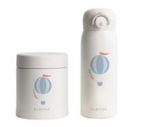 Olmitos - Termo Bebé Set con Termo Papillero 550ml y Termo para Líquidos 480ml PACK - Mantiene Comida y Bebidas Calientes o Frías por Horas, Ideal Viajes y Paseos (Blanco)