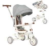 Olmitos - Triciclo Evolutivo de Bebé 5 en 1 - Bicicleta Niños Desde 1 Año hasta 25 Kg - De Triciclo a Bicicleta con o sin Pedales - Adaptable y transformable (Evol, Gris)