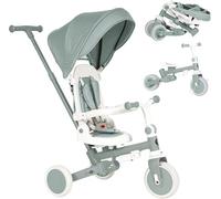 Olmitos - Triciclo Evolutivo de Bebé 5 en 1 EVOL - Bicicleta Niños de 1 a 5 años - De Triciclo a Bicicleta con o sin Pedales - Respaldo, Barra Seguridad y Capota (Menta)