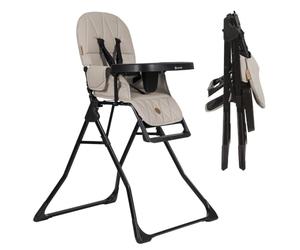 Olmitos - Trona evolutiva Bebé Plegable Ligera y Ultracompacta MINNA - Trona portátil de viaje 4.9kg ergonómica con Funda Acolchada de 6 meses a 3 años - reposapiés ajustable y Arnés 5 Puntos (Beige)