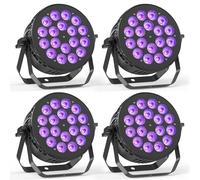 Oloaxolx 4 piezas Foco LED par de 18X10 W, luz de fiesta RGBW,Luces Discoteca DJ,DMX512&4/8CH/iluminación de fiesta 6 modos de luz/sensibilidad para rendimiento/actividad/boda/Halloween/Navidad