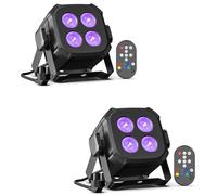 Oloaxolx 4 x 8W RGBW 4 en 1 LED Par Mini luces de escenario con DMX512, control por sonido, foco Par de 4/8 canales para hogar, fiestas, espectáculos y eventos (2 piezas)