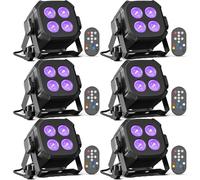 Oloaxolx 4 x 8W RGBW 4 en 1 LED Par Mini luces de escenario con DMX512, control por sonido, foco Par de 4/8 canales para hogar, fiestas, espectáculos y eventos (6 piezas)
