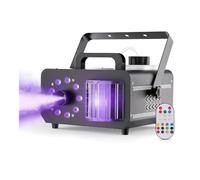 Oloaxolx Máquina de humo 1200W 3000CFM Máquinas de CO2 con 9 LED RGB Derby y mando a distancia 14 colores estáticos Máquinas de efectos para Halloween Disco DJ Stage Party Wedding (1 pieza)