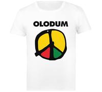 Olodum Peace and Love Camiseta De Algodón para Hombre, Blanca, para Hombre