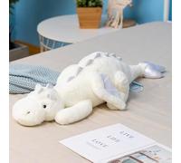 Ololele Dragón de peluche, 90 x 34 x 14 cm, 2,2 kg, juguete para niños, color rosa, blanco, verde y azul, disponible muy dulce dragón de peluche