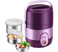 OLOTU Calentador Comida Fiambrera eléctrica de portátil, Calentador de Alimentos con contenedor de Acero Inoxidable extraíble de 1L, Caja de calefacción para Coche camión hogar Actualizado