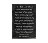 OLQEAAUF Inspirational Quote Wall-Art Gentleman - The True Gentleman Canvas Poster, John Walter Wayland Home Decor(Framed,08X12inch(20X30cm))