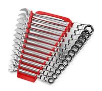 Olsa Tools Juego de llaves de trinquete SAE de 12 piezas, 120 dientes, acero al cromo vanadio, incluye bandeja organizadora de llaves