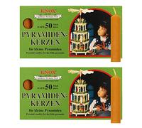 OLShop AG Knox - Velas piramidales naturales, pack de 2 (2 x 50 unidades), tamaño: aprox. 14 x 70 mm