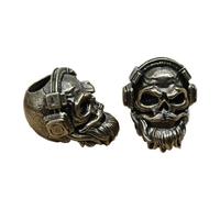 OLSKFUH 2 Piezas De Cuentas Edc con Forma De Calavera De Maestro De Música De Latón, Suministros para Hacer Joyas, Herramientas De Bricolaje para Exteriores con Personalidad, Cuentas,
