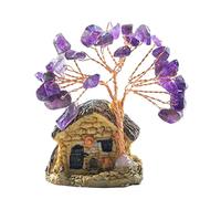OLSKFUH Árbol De La Vida Decorativo De Cristal, Árbol De La Fortuna De Cristal, Minicasa, Arquitectura Retro, Figuras De Jardín En Miniatura, Adornos De Cobre En Miniatura para Decora,A
